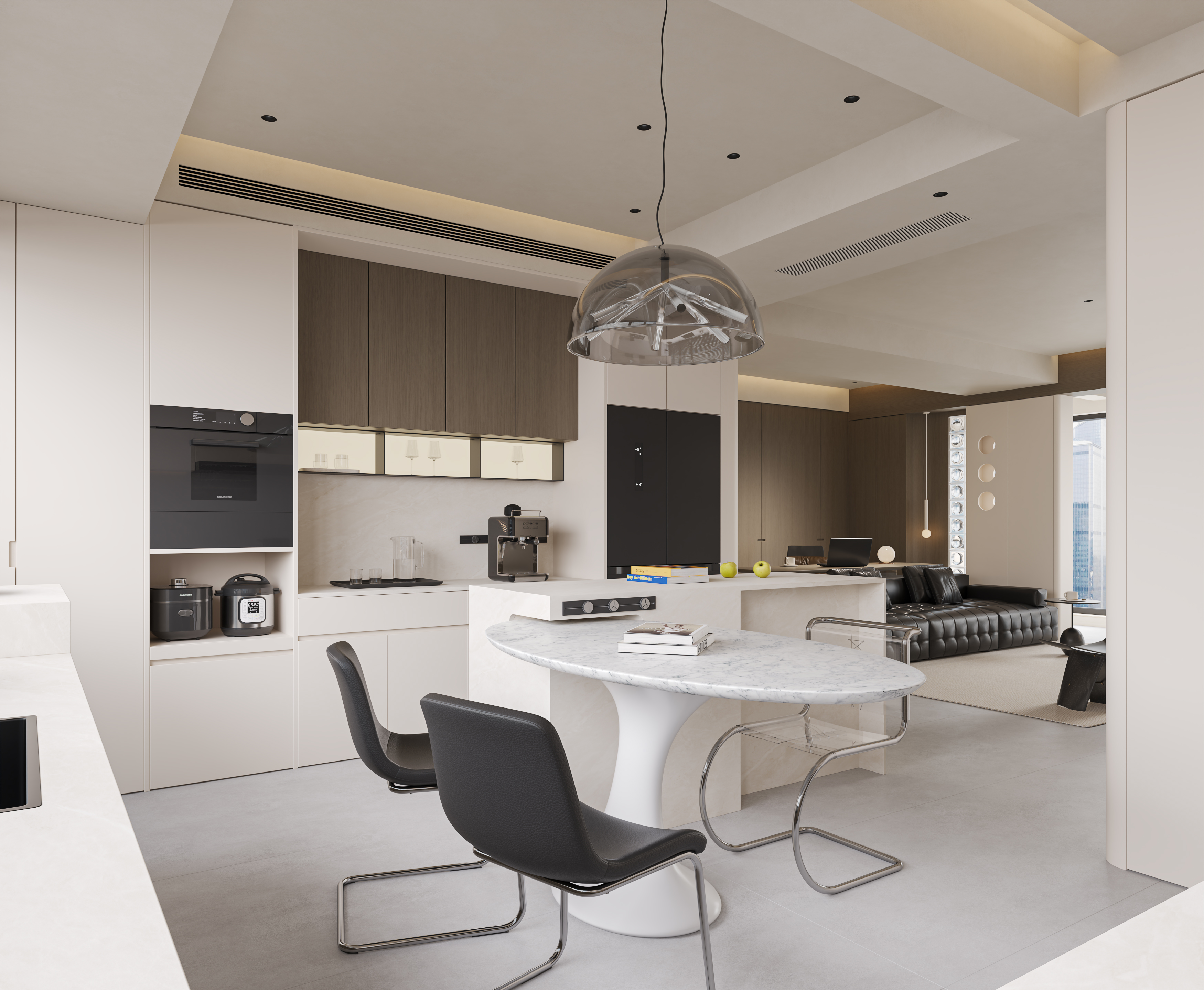 现代客餐厅渲染-11