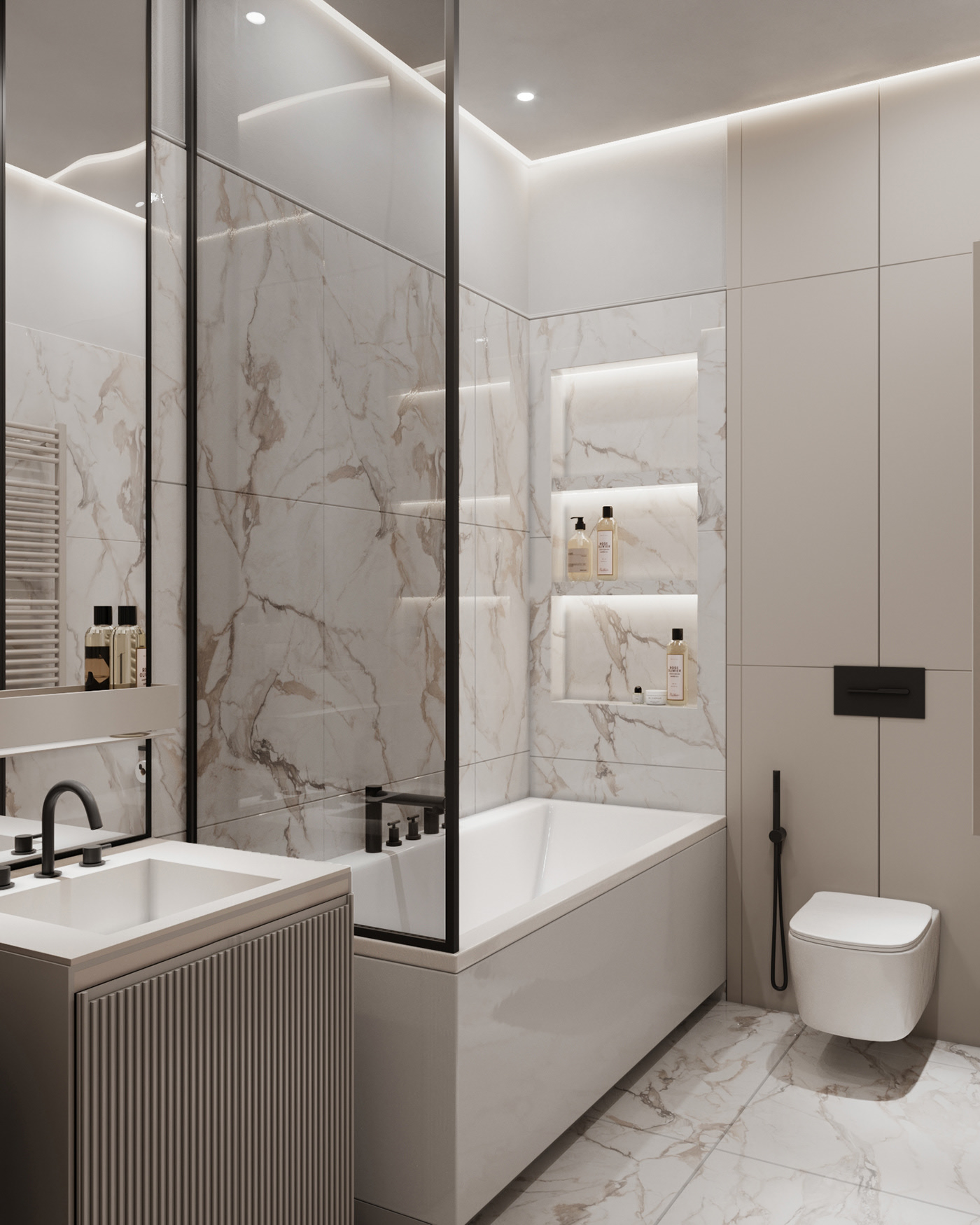 95㎡高级灰色系公寓设计 很舒适！-16