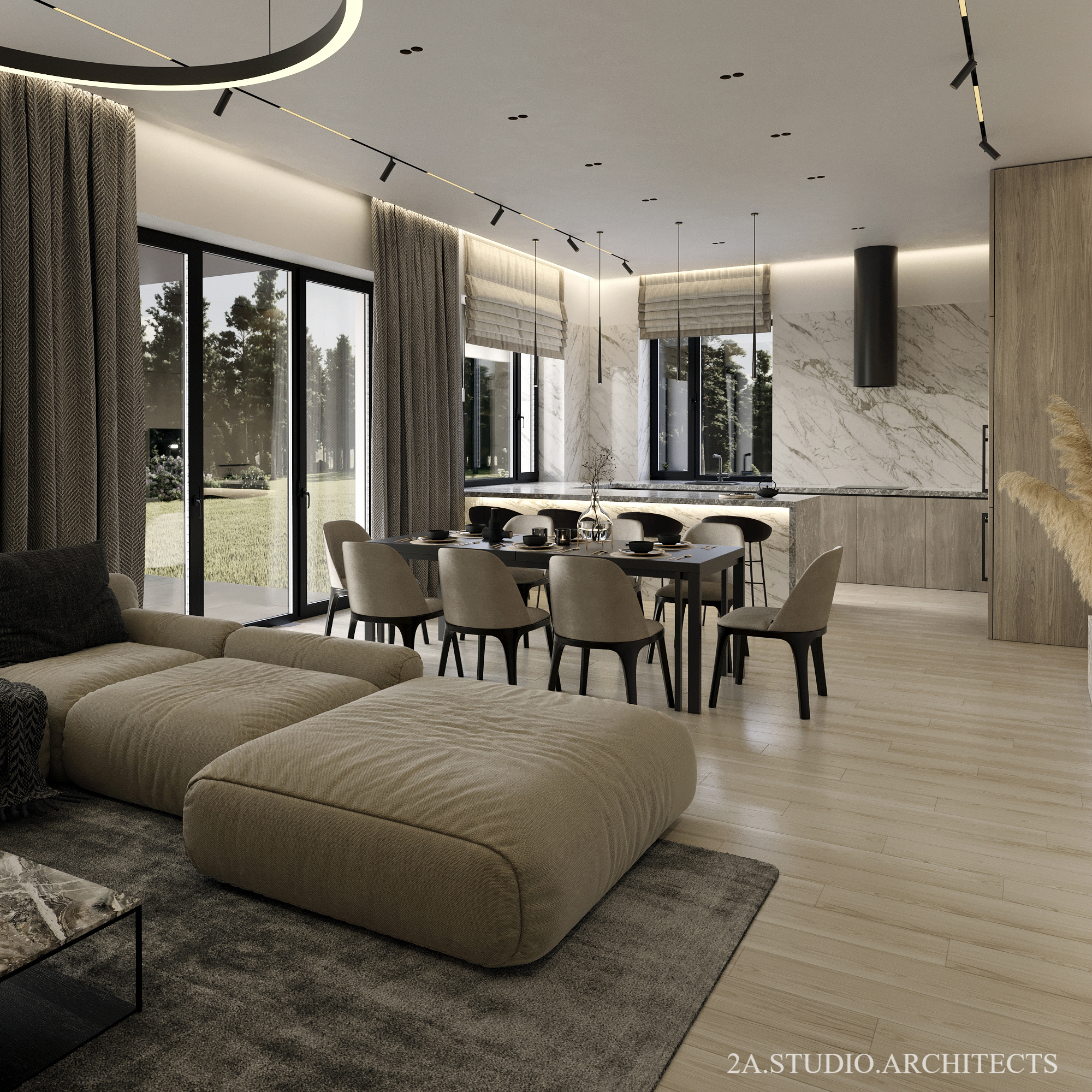 Design living room and kitchen in Krushynka-1