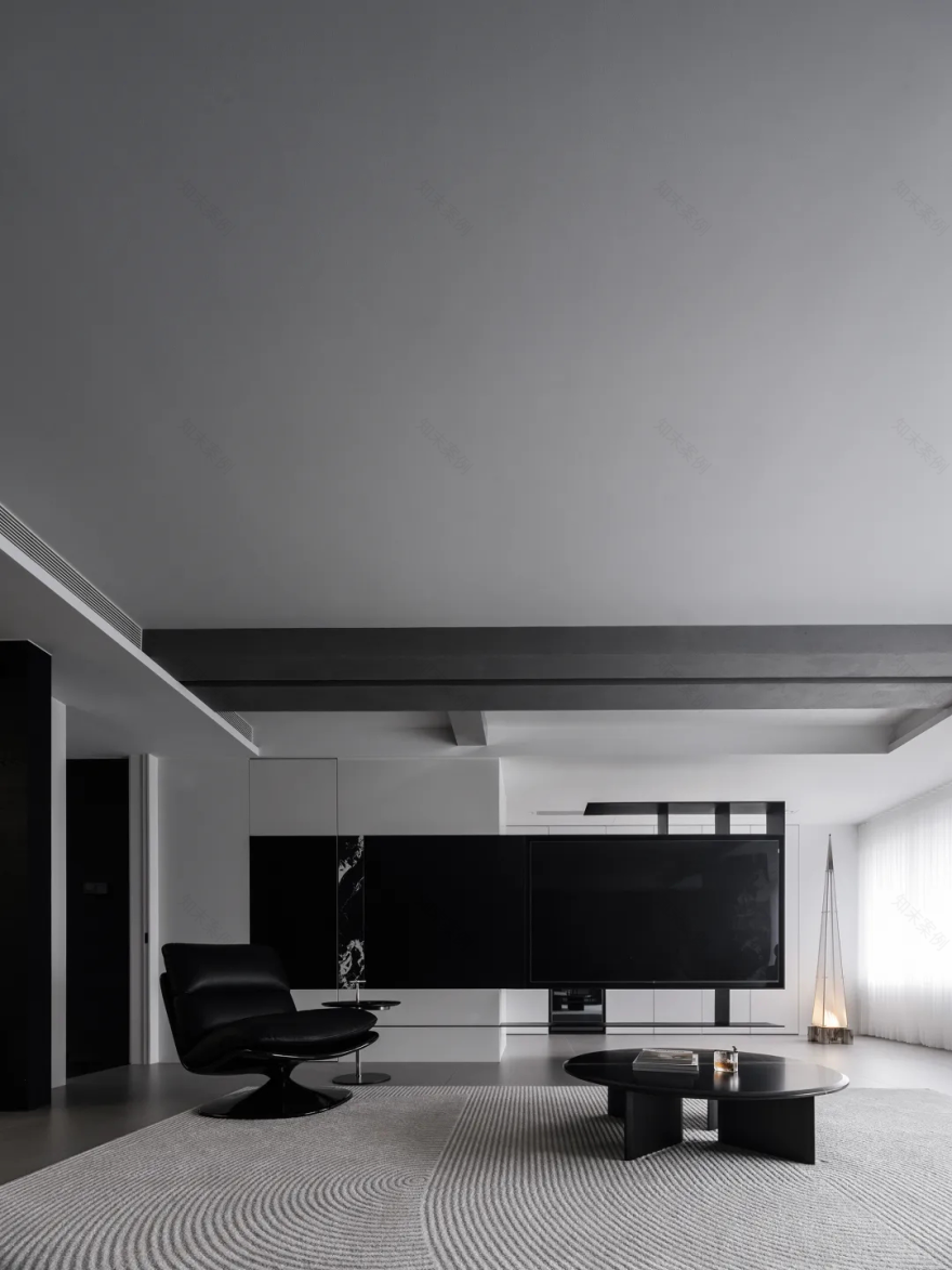 140㎡素墨写意,极致的黑白美学现场-49