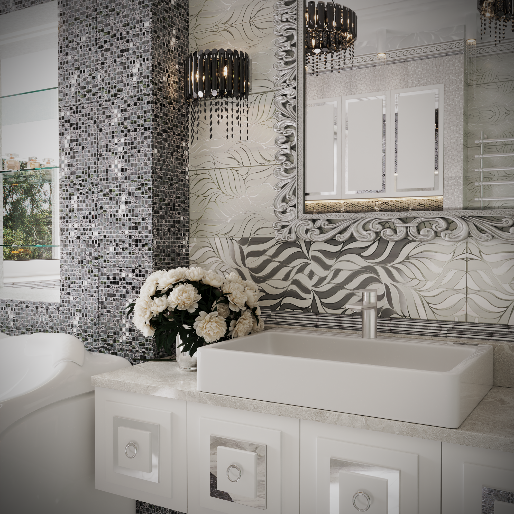 Санузел в исполнении серебра-5