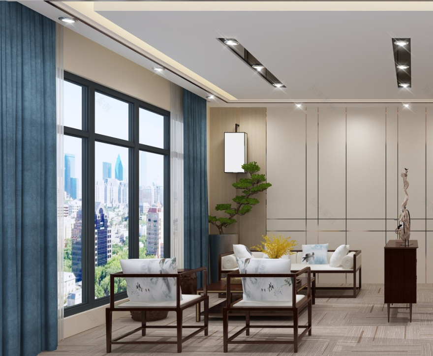 简约时尚办公室设计 | 中式现代风格的魅力-7
