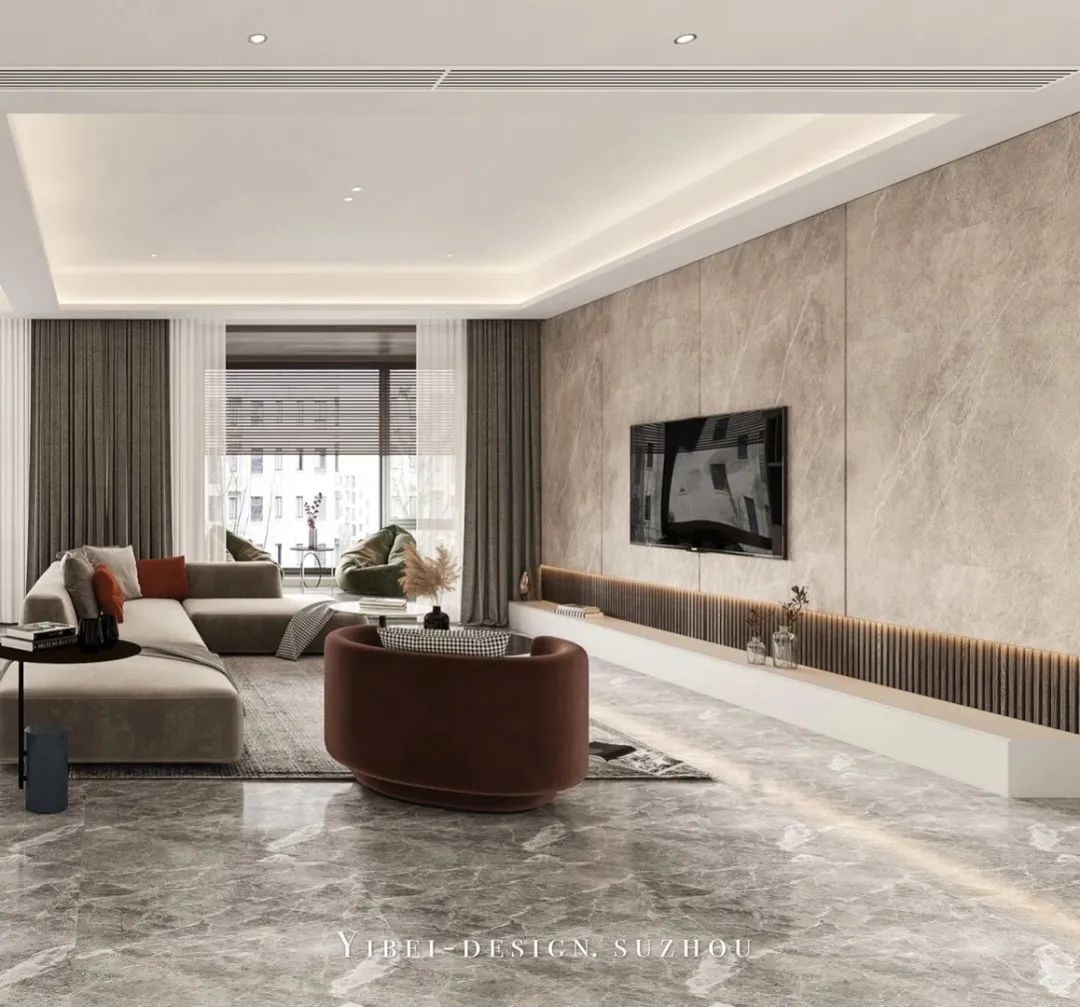 一贝设计 | 现代棕色空间 | 优雅气质与活力并重-4