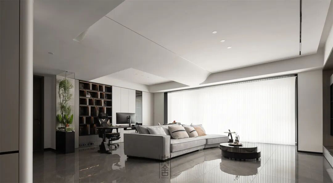 内舍软装丨198㎡意式格雷风，色系冷淡但不代表家没温度！-11