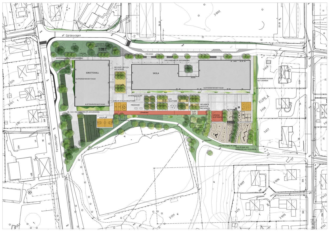 瑞典 Tyresö 公园中的学校丨Tengbom-2
