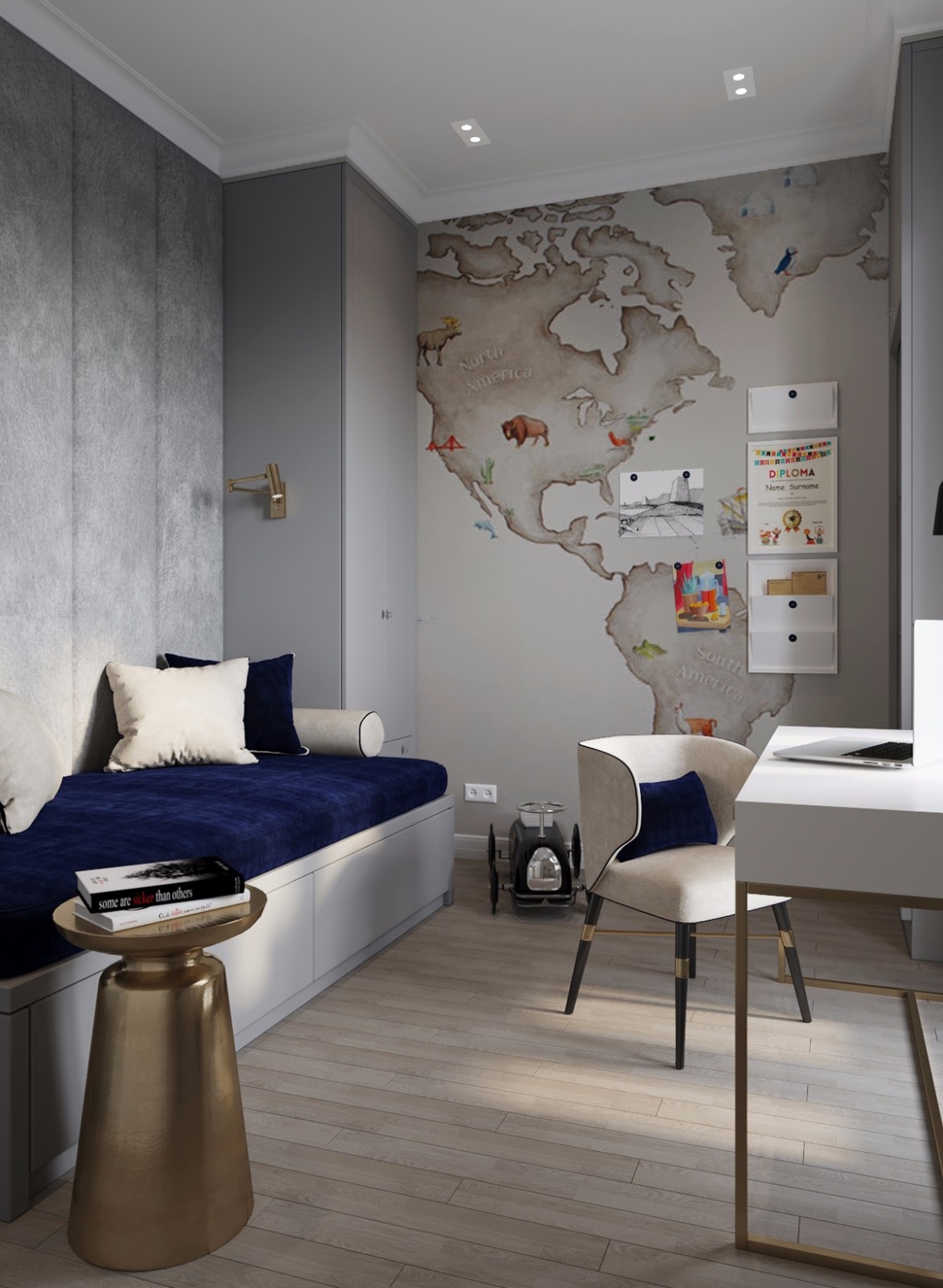 圣彼得堡现代风住宅 精简点评 | 大理石与金属的完美融合-16