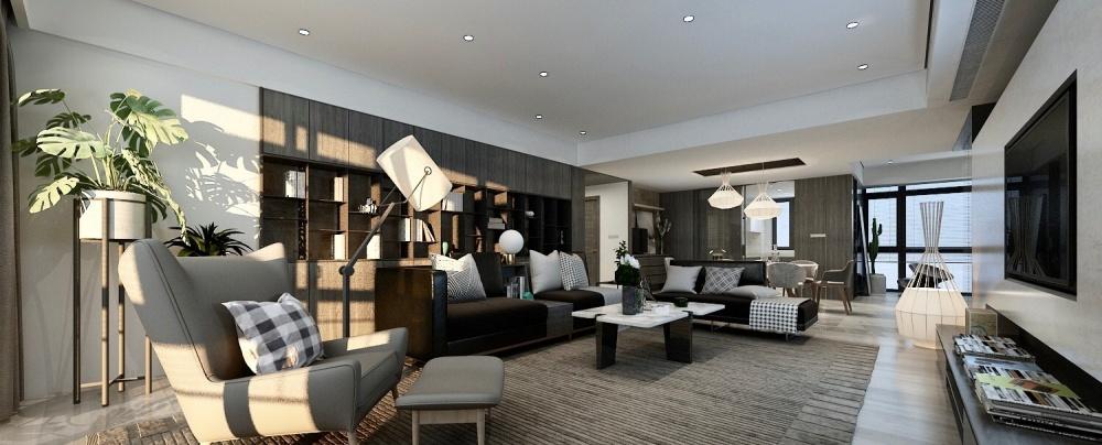 融合南北对流与女性力量的黑灰色系家居设计-27