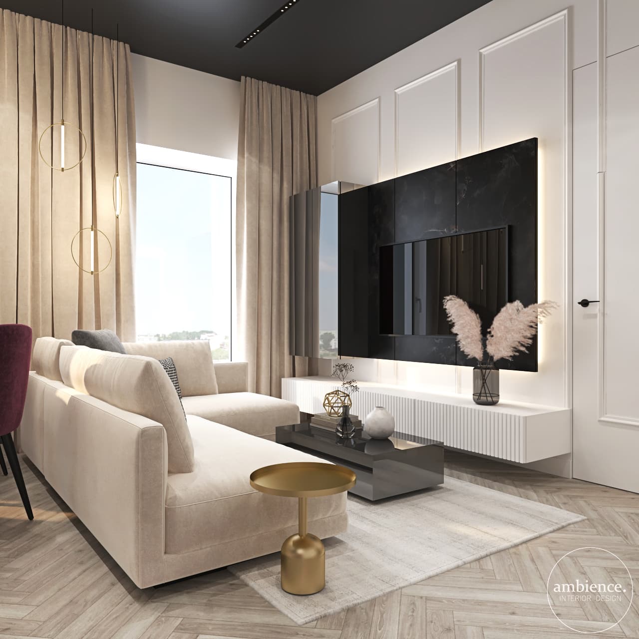 现代经典风带酒红色调室内项目丨波兰埃尔布隆格-18