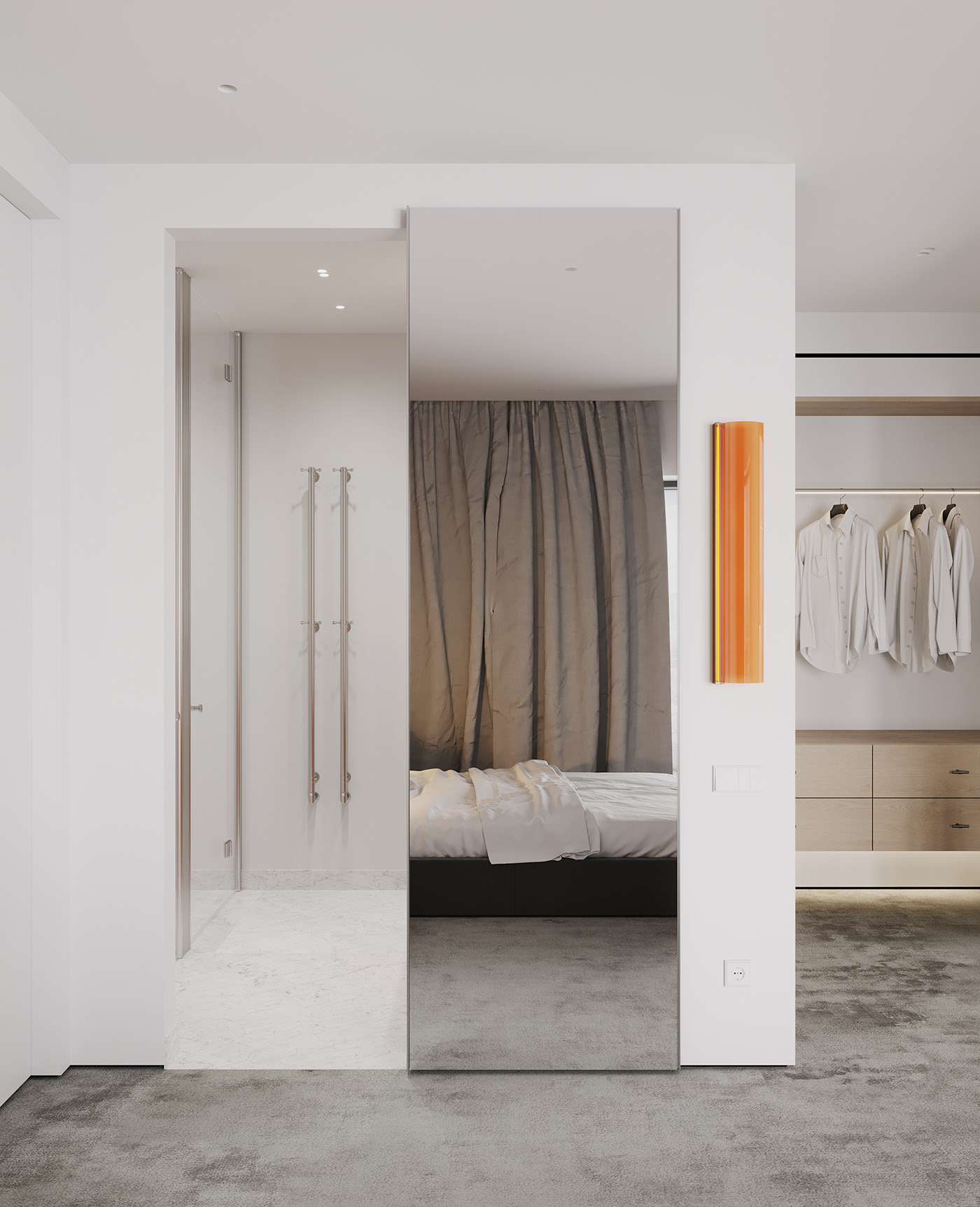 90㎡极简风公寓设计 这也太高级了吧-15