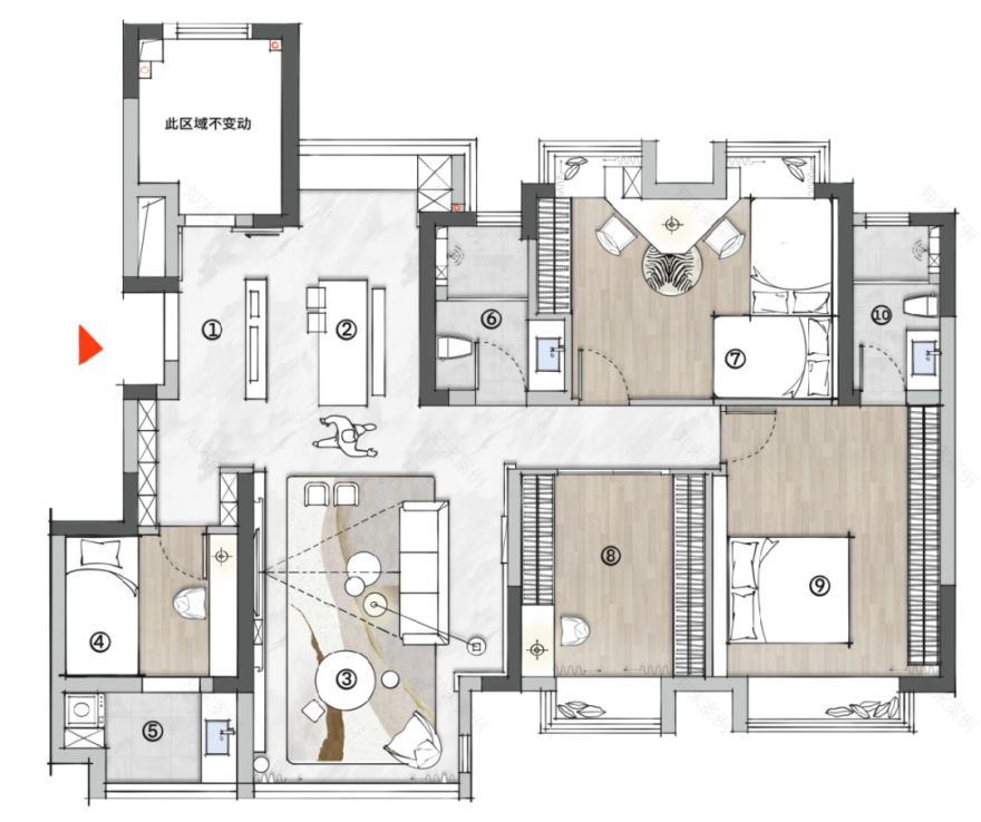 奶油风温馨双胞胎家庭宅丨宿然设计事务所-14