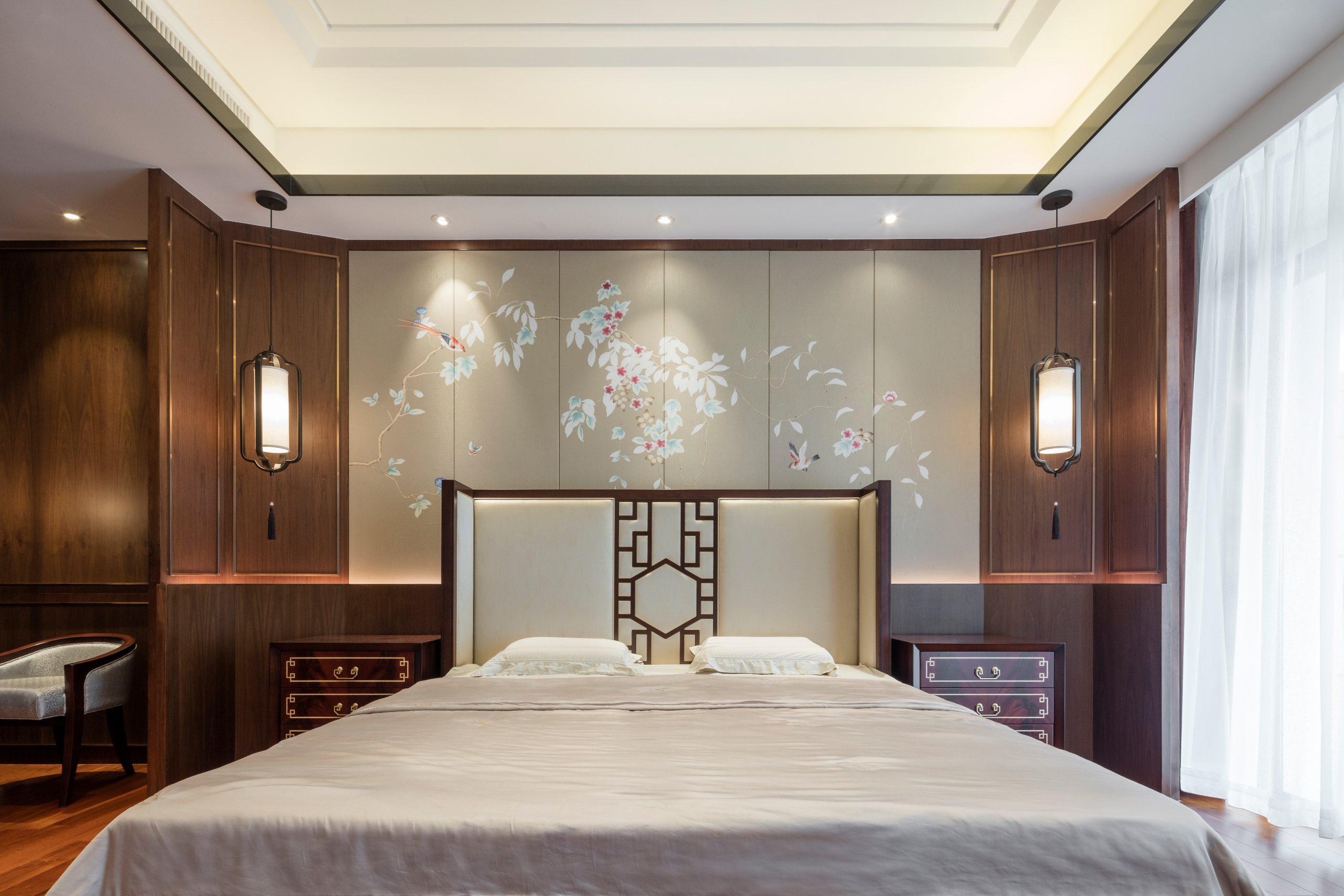 新中式钻石湾府邸 | 家庭厅、茶室、卧室各具特色-15