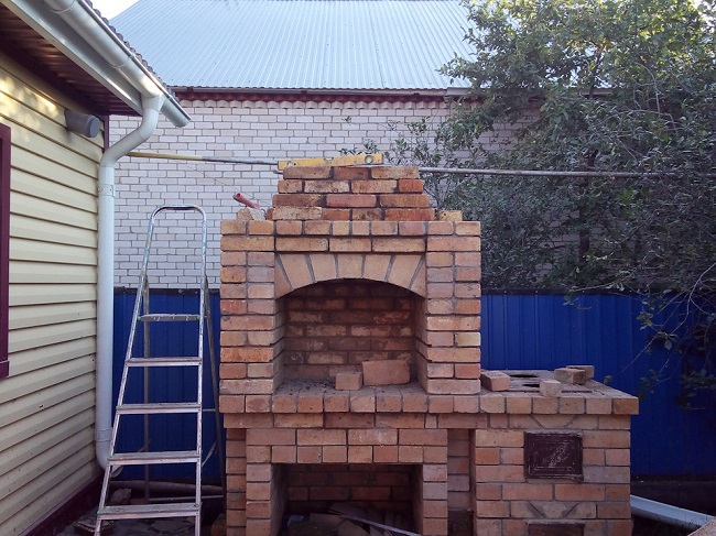 砖砌烧烤炉建造-100