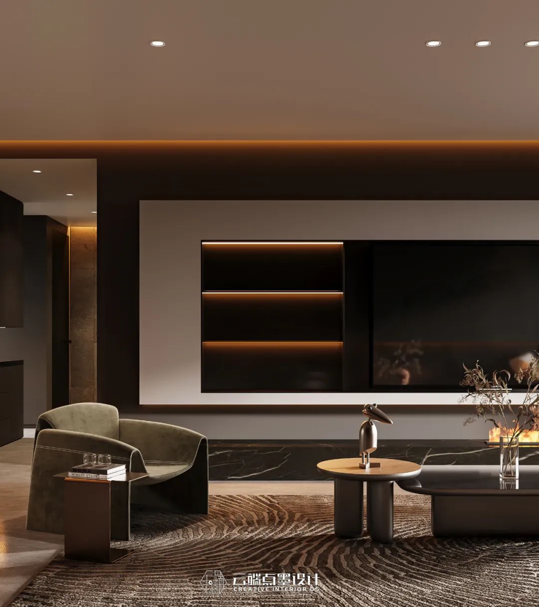 现代风格四居室,沉稳色调与光影艺术的完美融合-26