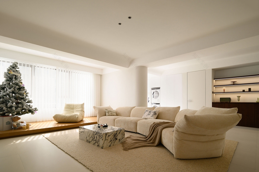 奶油色系温馨跃层家居设计丨中国汕头丨杜弗设计-33