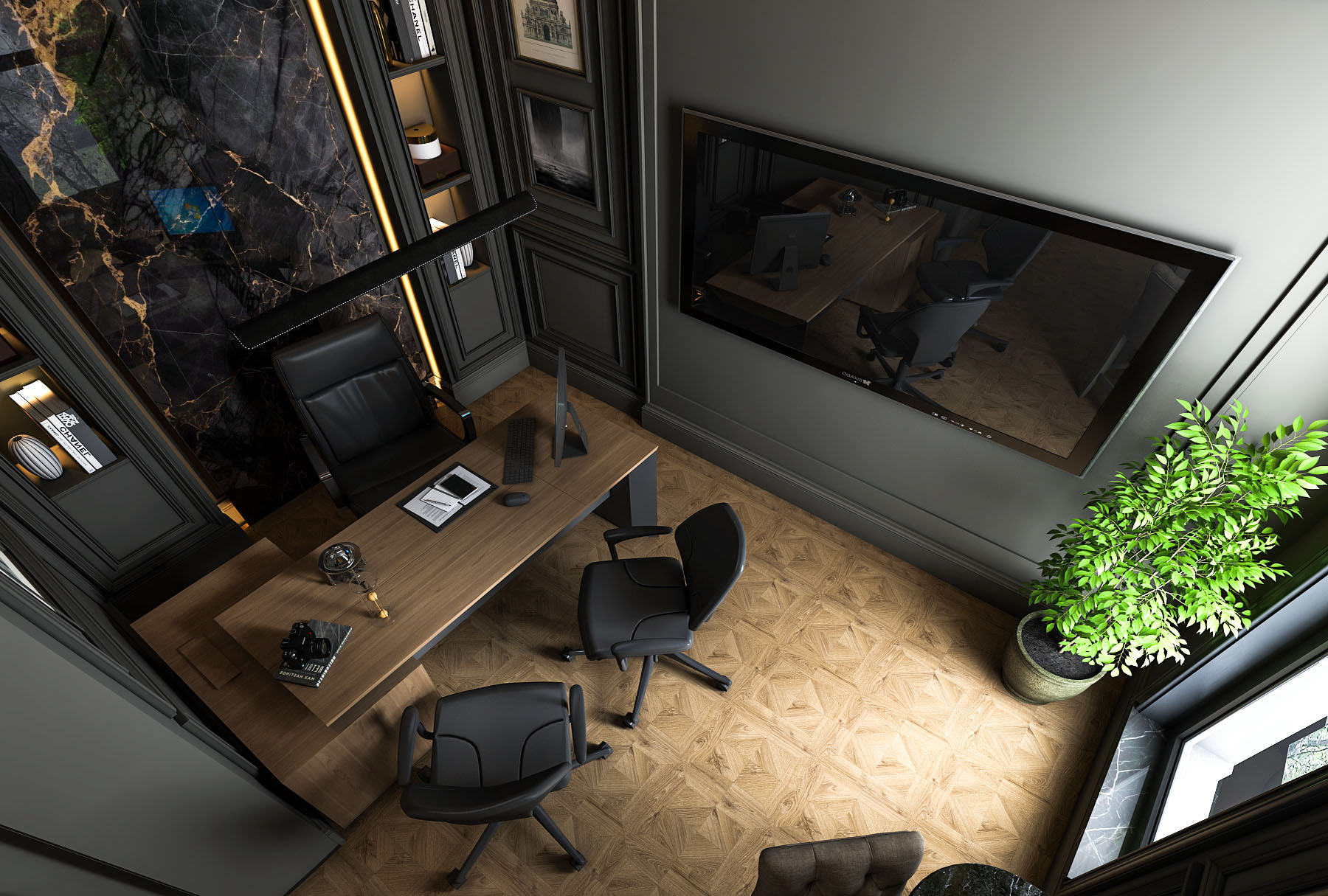 Luxury Neo-Classic Executive Office Interior-4