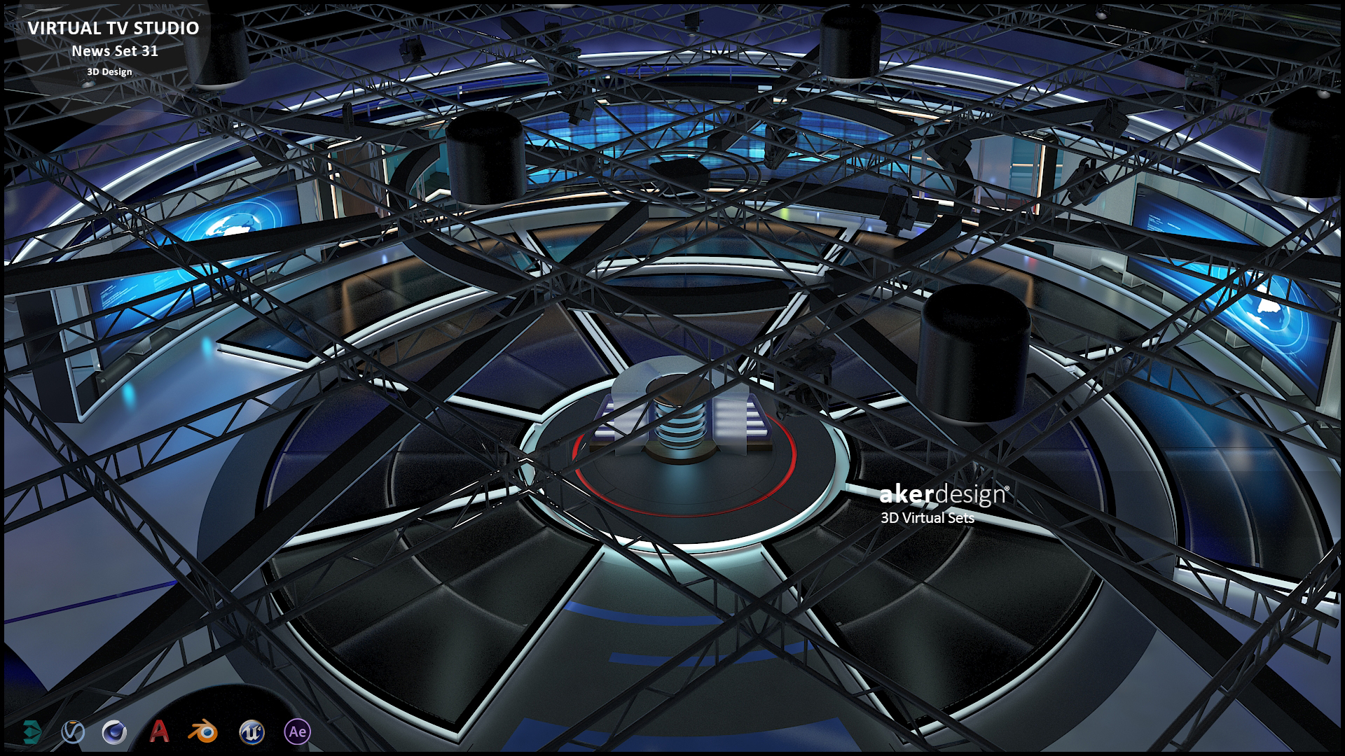 虚拟电视演播室新闻场景 1-18