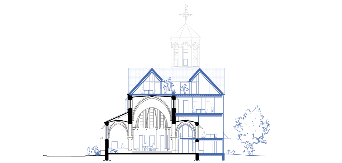前教堂改造为带社区功能的办公楼丨比利时丨OFFICEU architects for urbanity-17