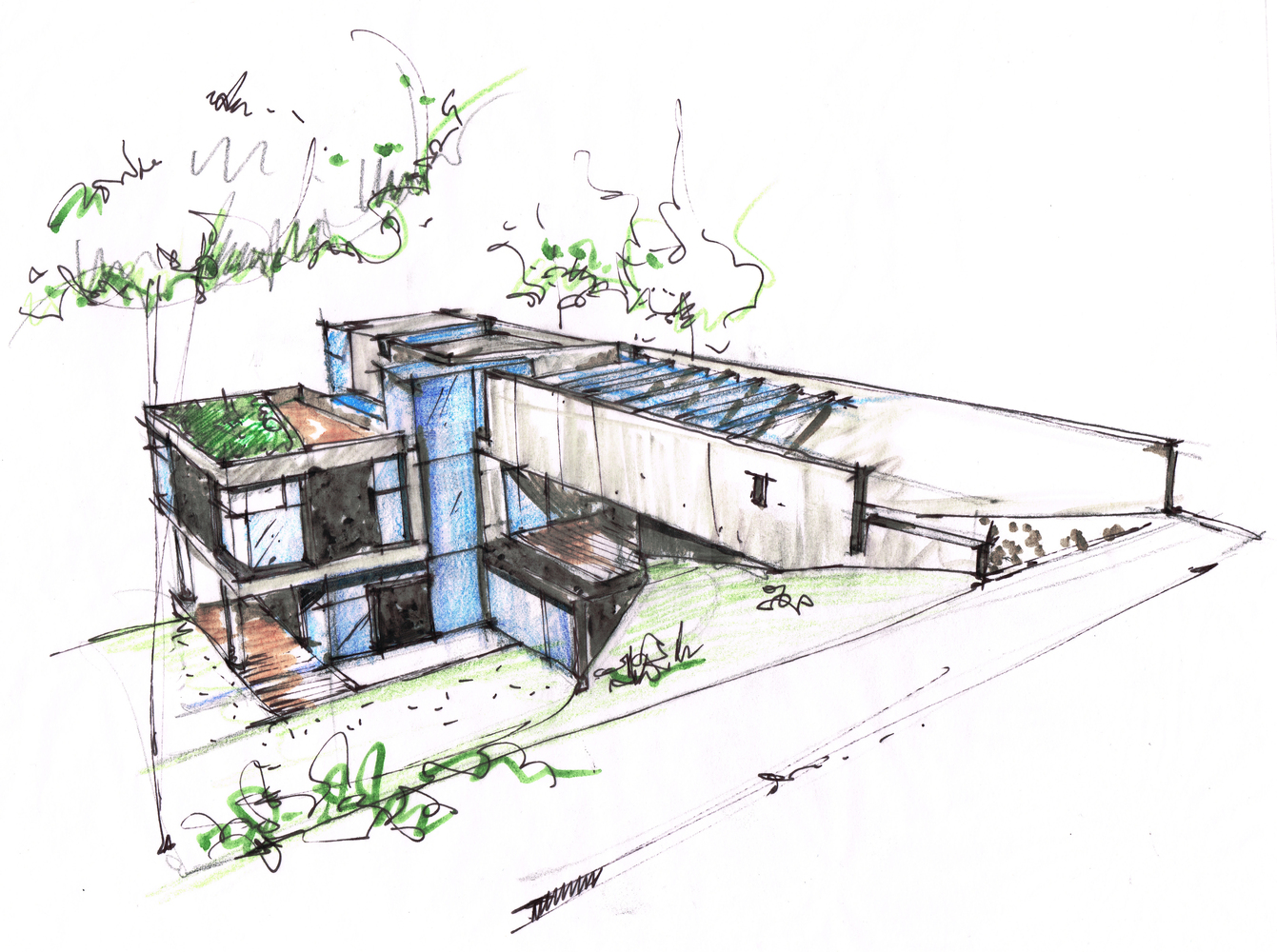 墨西哥陡坡上的绿意之家-51