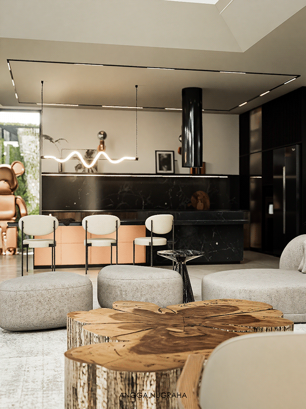 现代客厅别墅设计-6