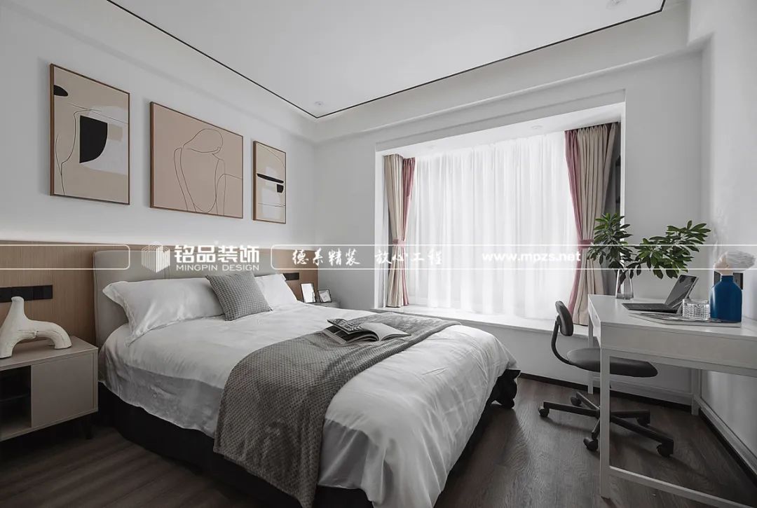 月光森林 | 130㎡现代简约，无主灯设计，3D 背景墙-44