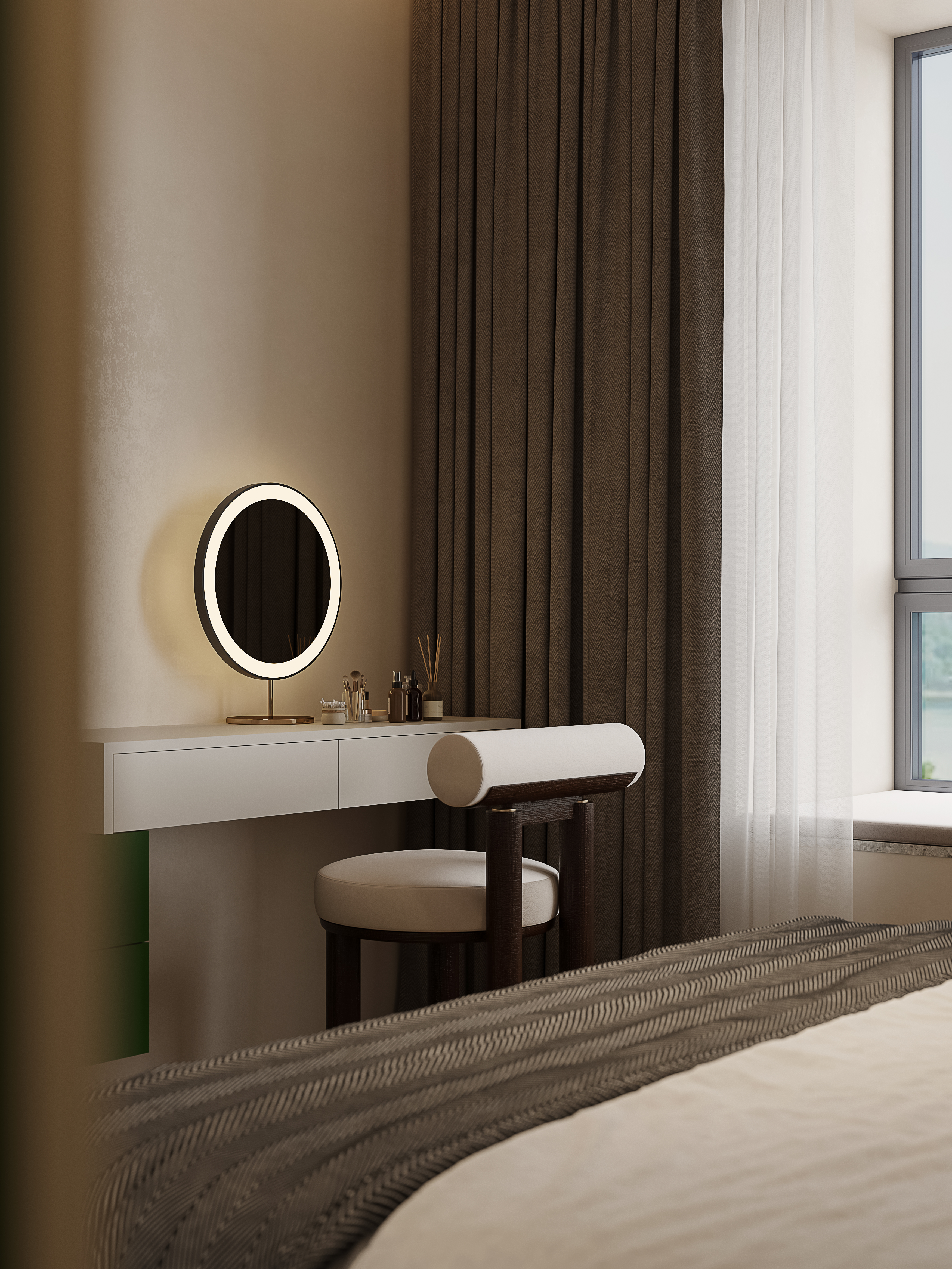 温润的一抹绿，主卧也可以如此俏皮-3