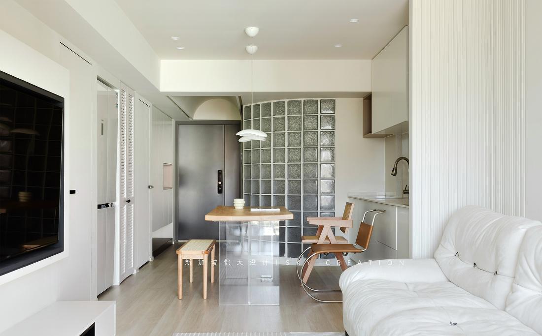 奶油系简约风独居女孩治愈系小家改造-49