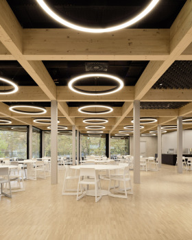 德国达姆施塔特职业学校中心北食堂与媒体中心丨wulf architekten