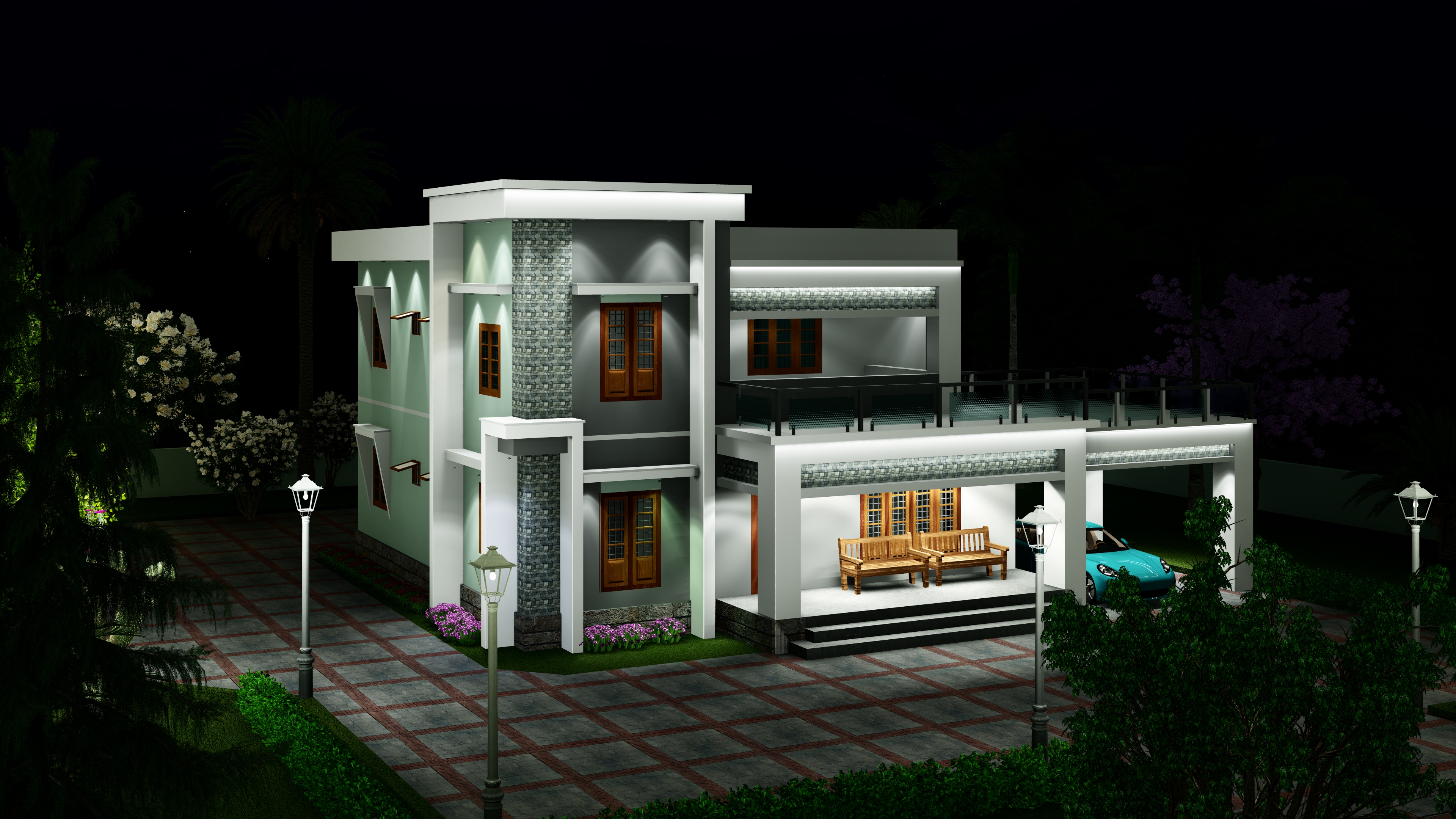 Villa With Landscape Architectural 3D Visual-2