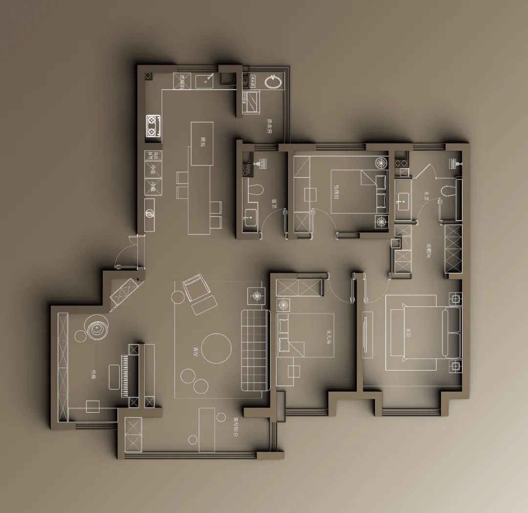 万达天樾现代简约风平层设计丨旗盛装饰首席设计师段峰-21