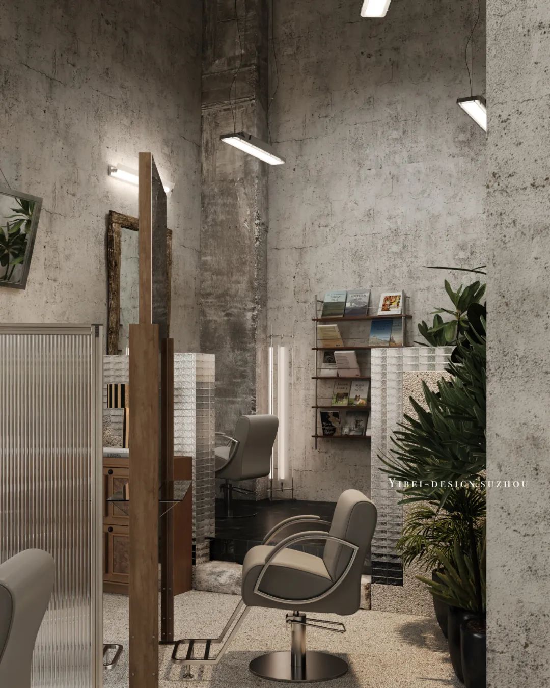 解构工业美学中的美发新体验丨商业空间设计丨YIBEI DESIGN SUZHOU-7