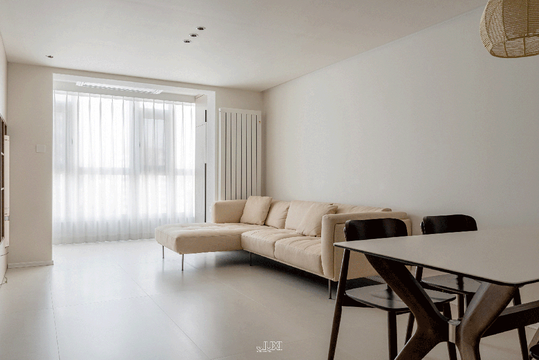 「原创案例」同色系的高级感,可以折叠的厨房解锁光影流动-23