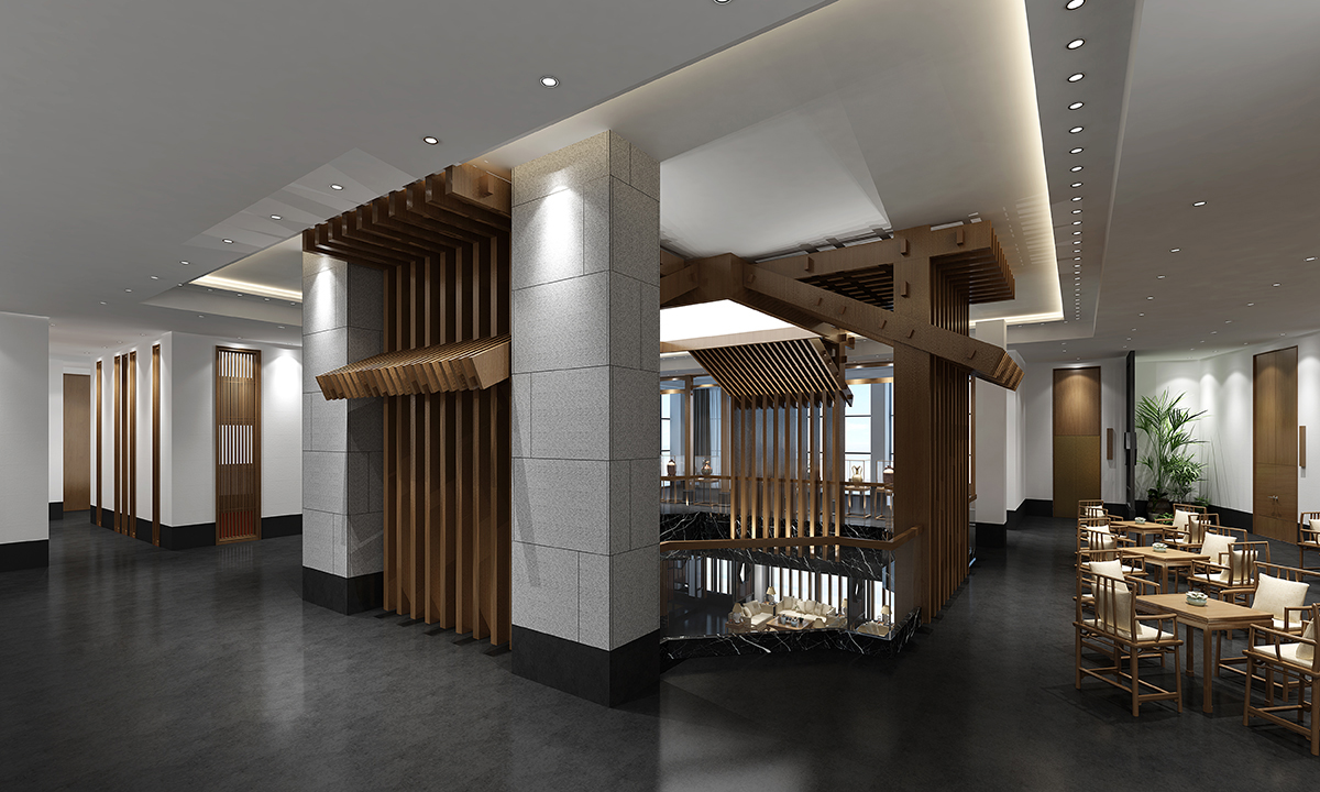 餐厅设计效果图中餐厅餐厅包间包房小吃店面馆工业主题餐厅-29