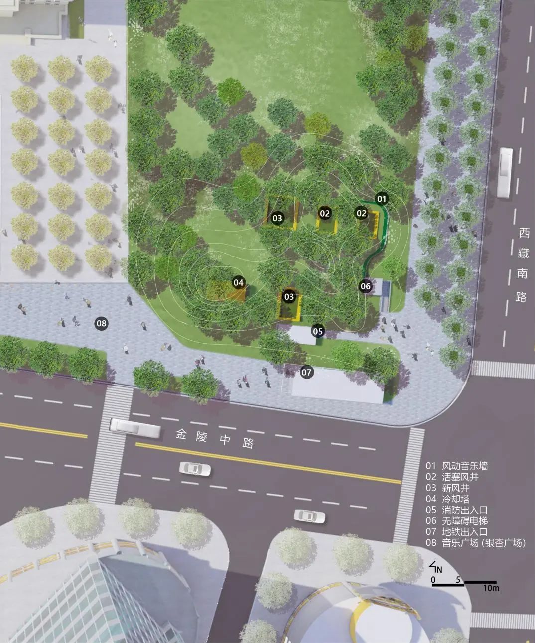 音律街角 · 上海地铁14号线大世界站外环境设计丨中国上海丨上海亦境建筑景观有限公司,上海交通大学设计学院风景园林研究所-11