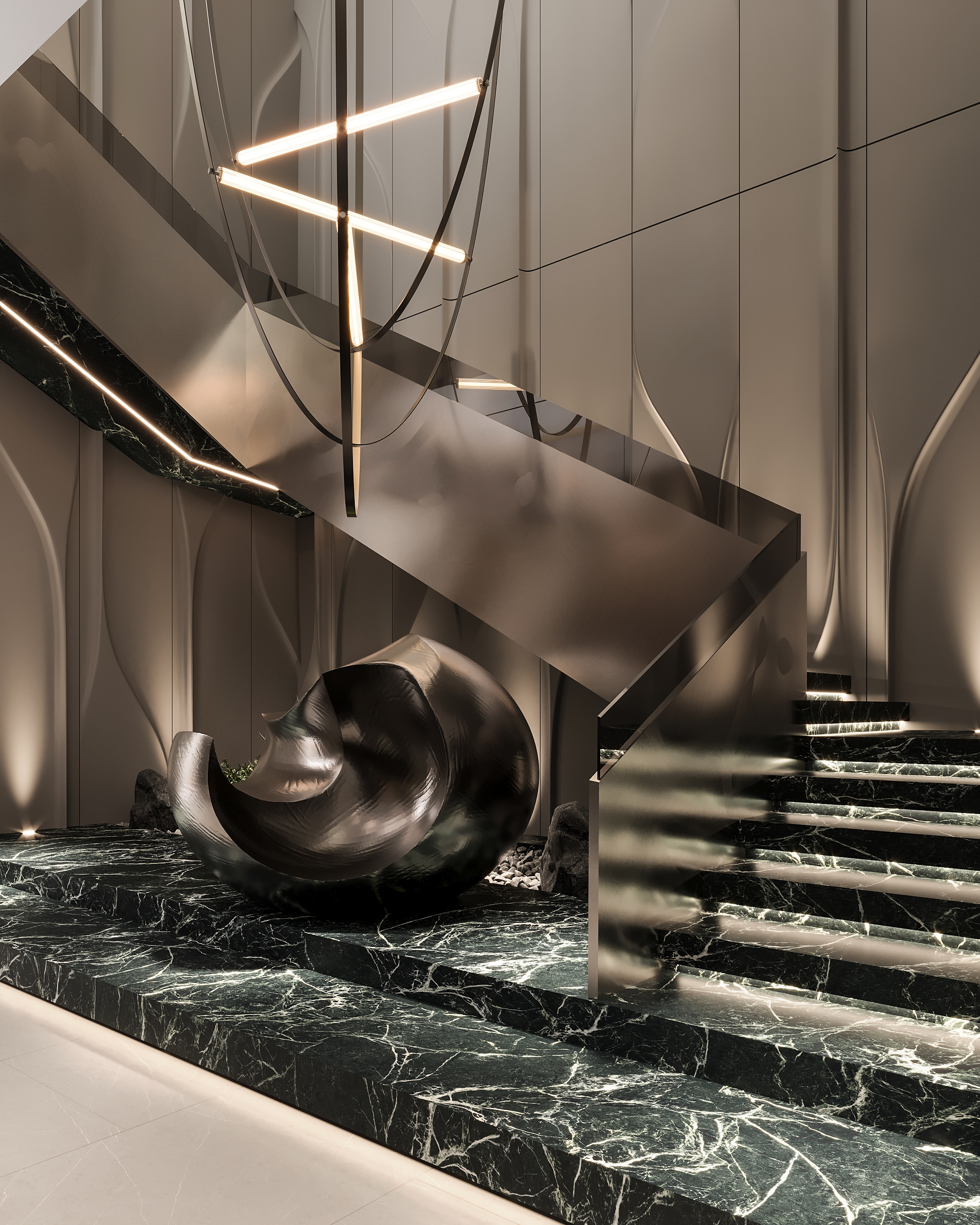 DARK STAIRCASE 楼梯设计丨阿联酋迪拜丨Mohamed Hassan-6