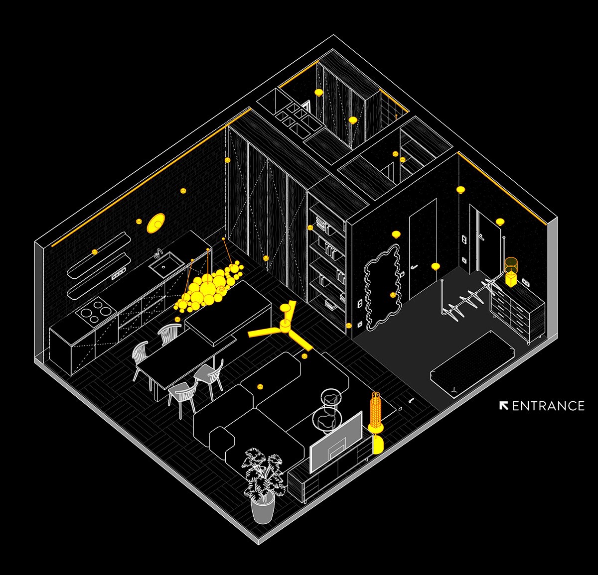 64㎡多彩小空间公寓设计-1