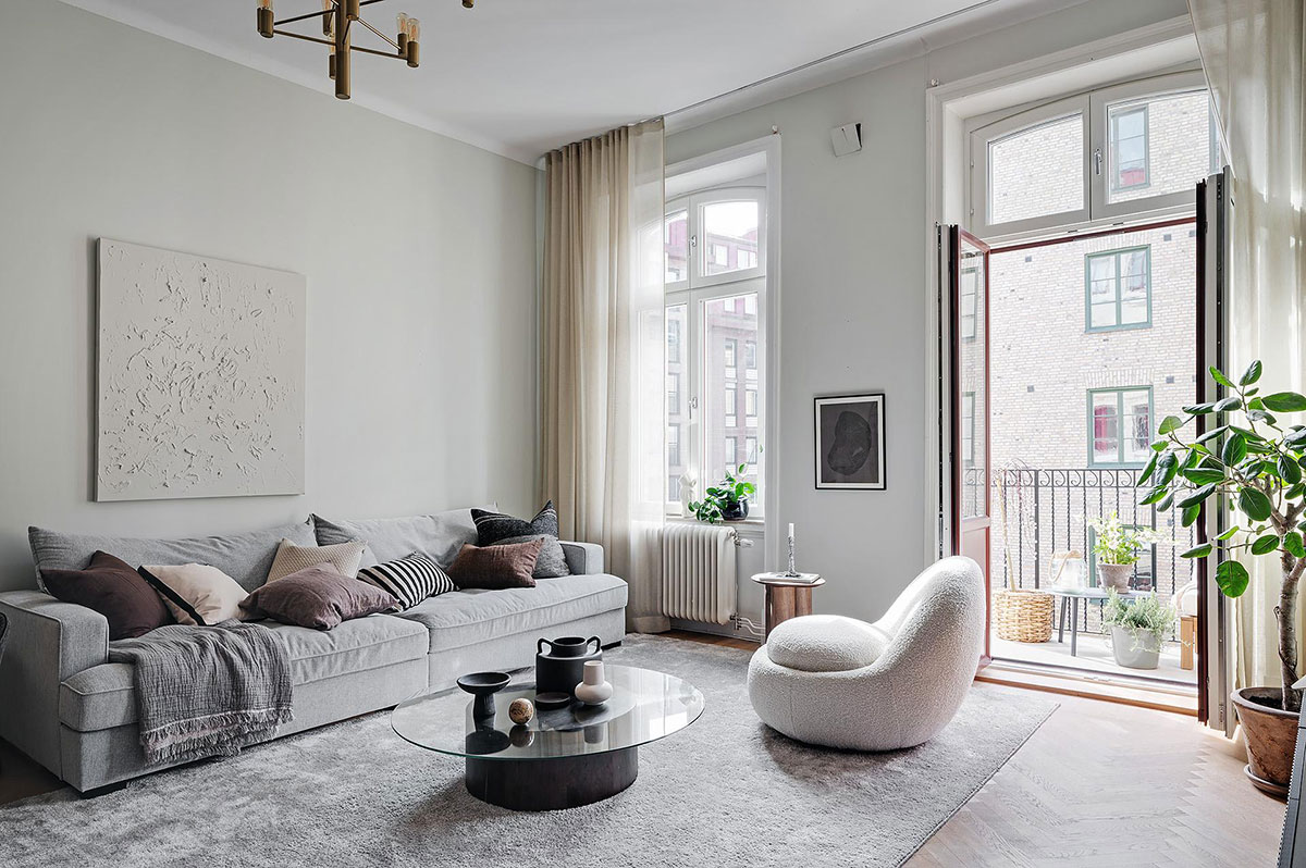 温馨时尚的 80 平米斯堪的纳维亚风格公寓-1