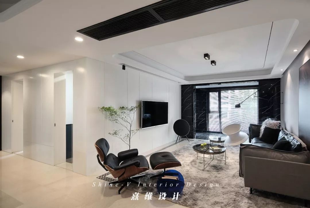 《溯洄》精装房改造 | 黑白灰的现代简约之家-37