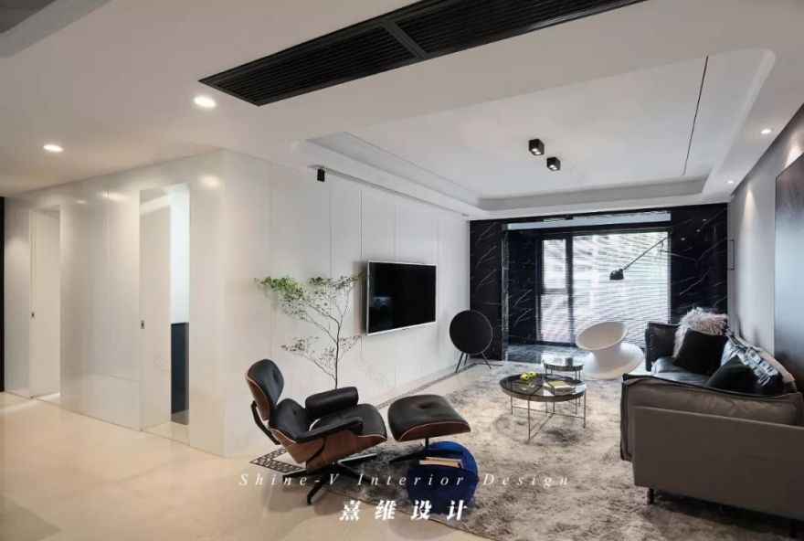 《溯洄》精装房改造 | 黑白灰的现代简约之家-37