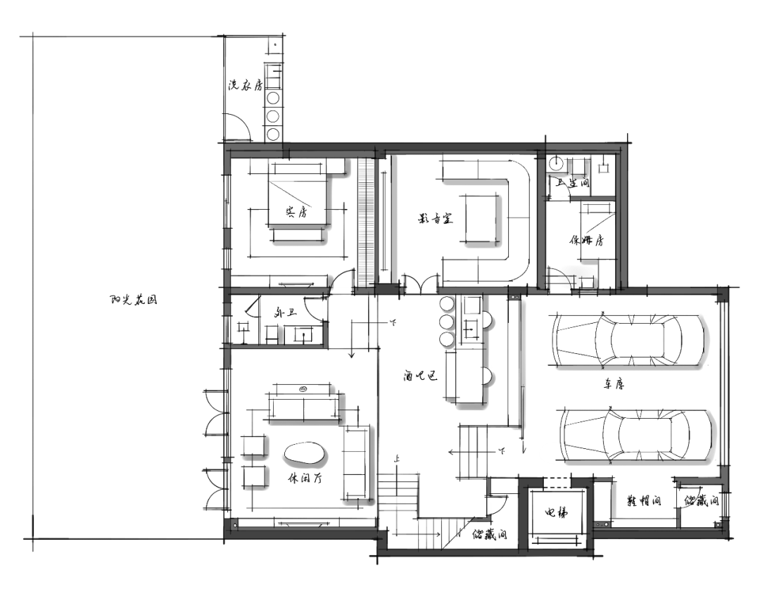 成都牧马山蔚蓝卡地亚 600㎡独栋空间设计-33