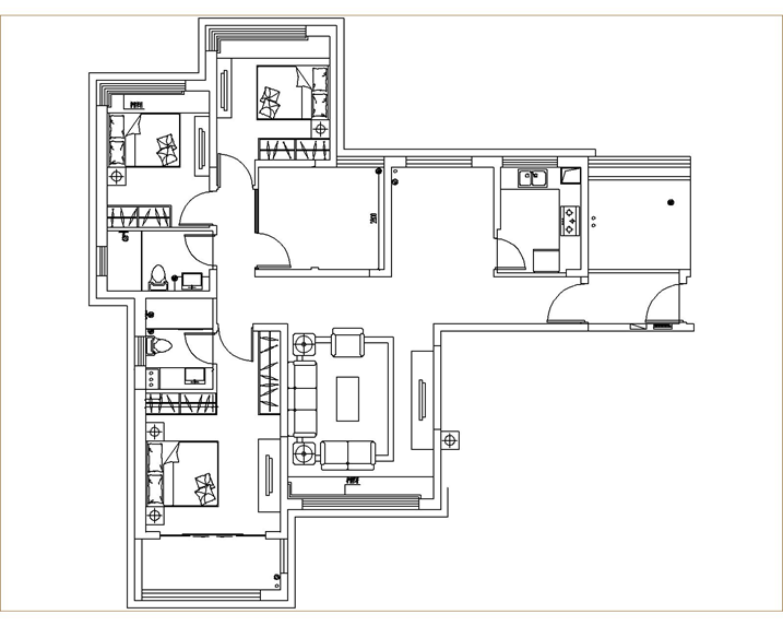 现代简约风,仁恒滨河湾 140 平米家居案例-7