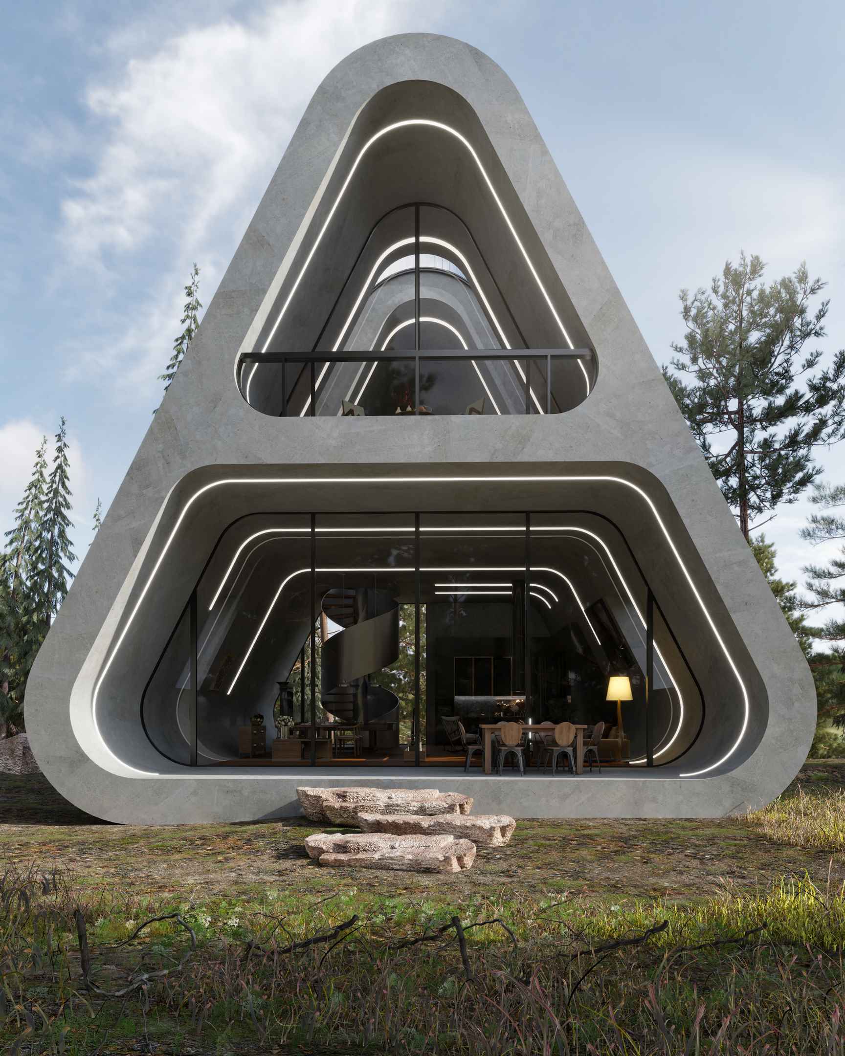 混凝土绿洲 A 形框架小屋设计丨加拿大温哥华丨Rabani Architectural Studio-11