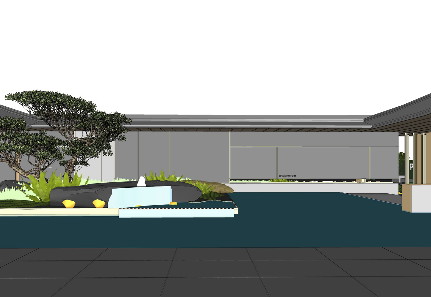 合肥经开区明珠广场片区新中式售楼处SU模型-5