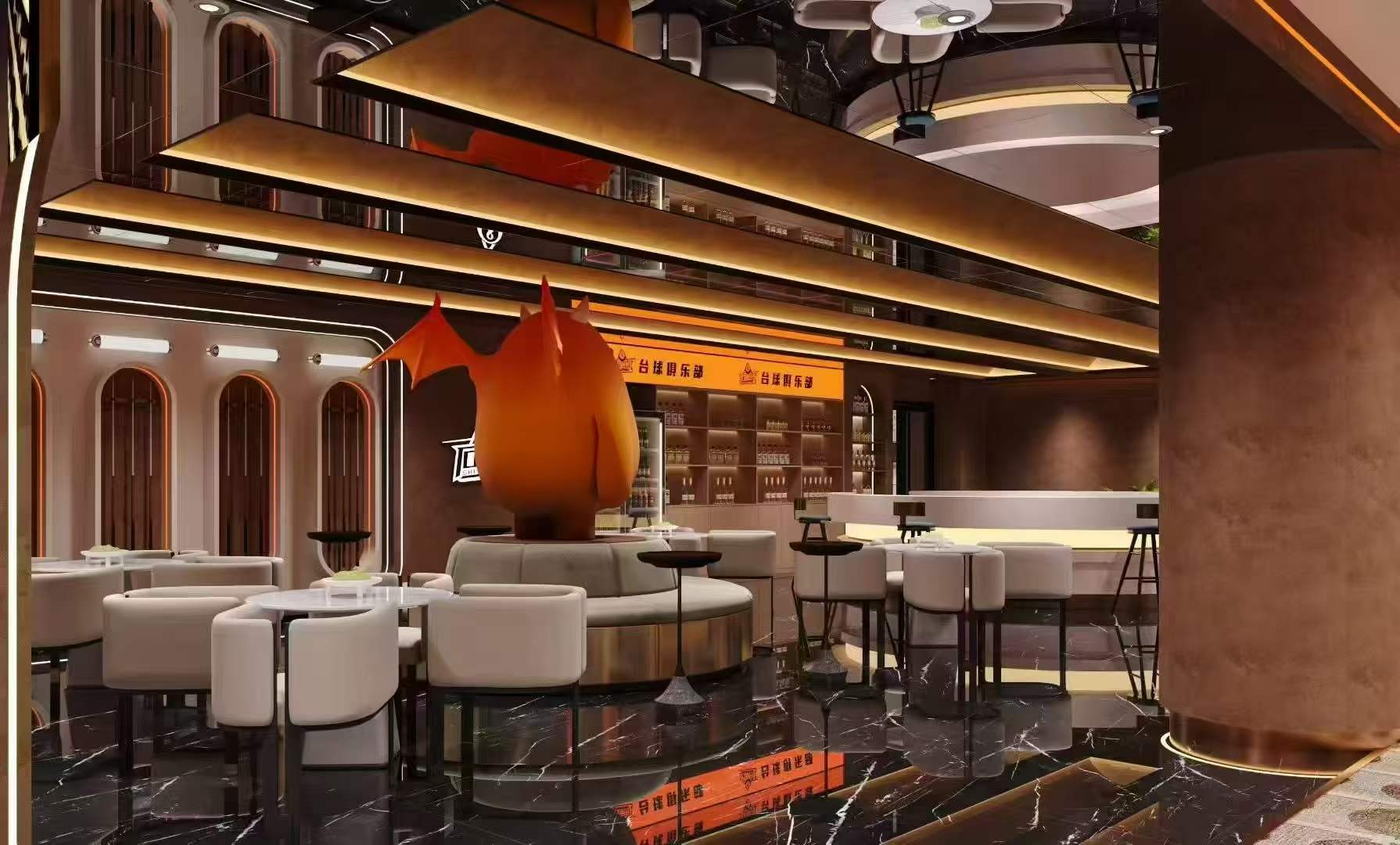 台球厅效果图设计-8