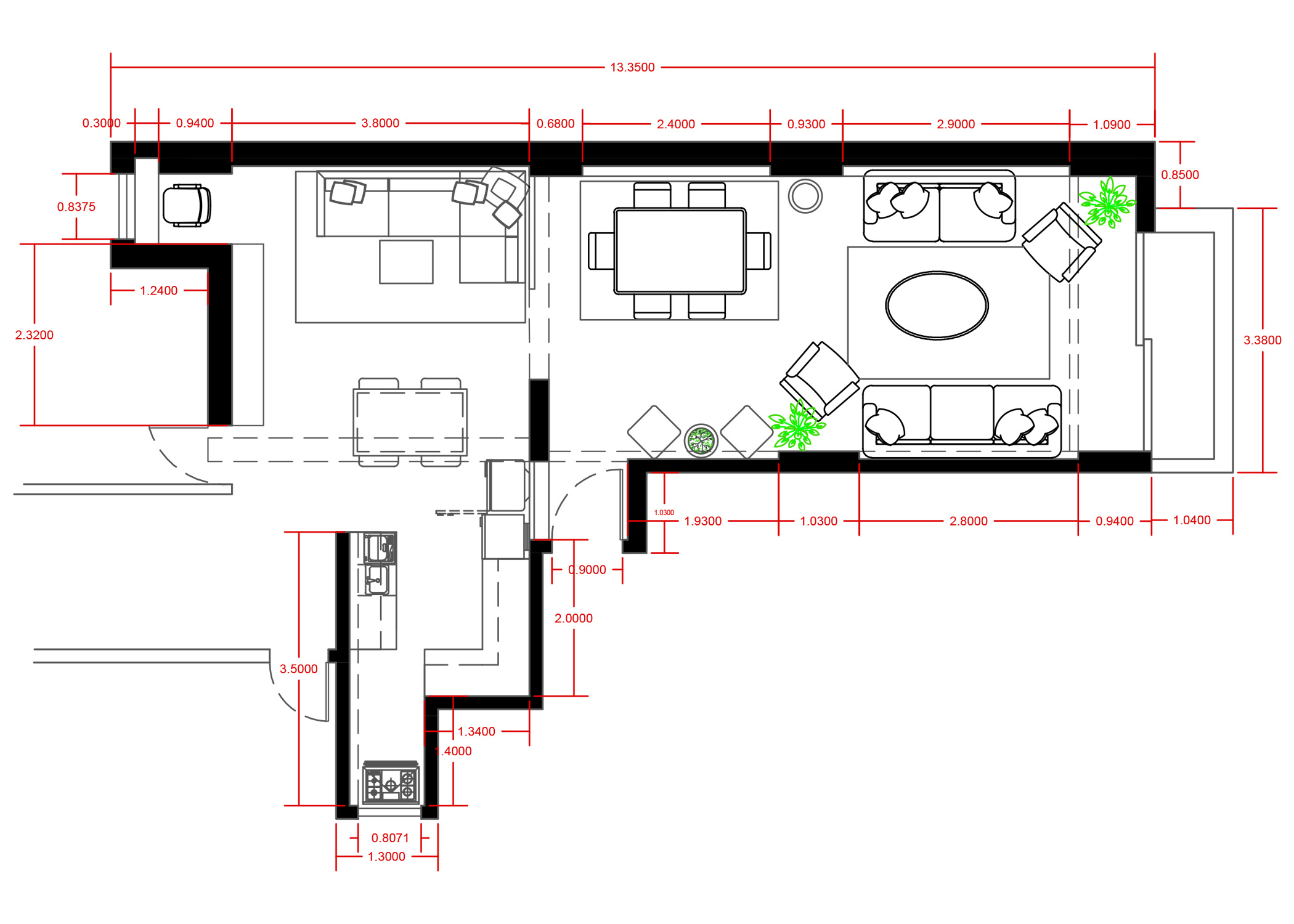 Reception/Open Kitchen+Living Area (Alexandria, Egypt)-9