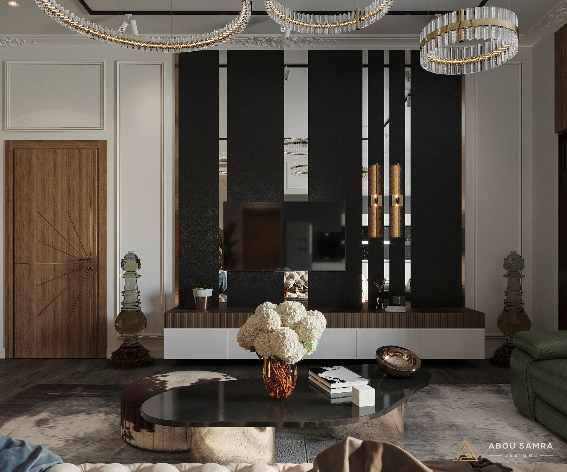 带小厨房的客厅丨沙特阿拉伯丨Abou Samra Group-9