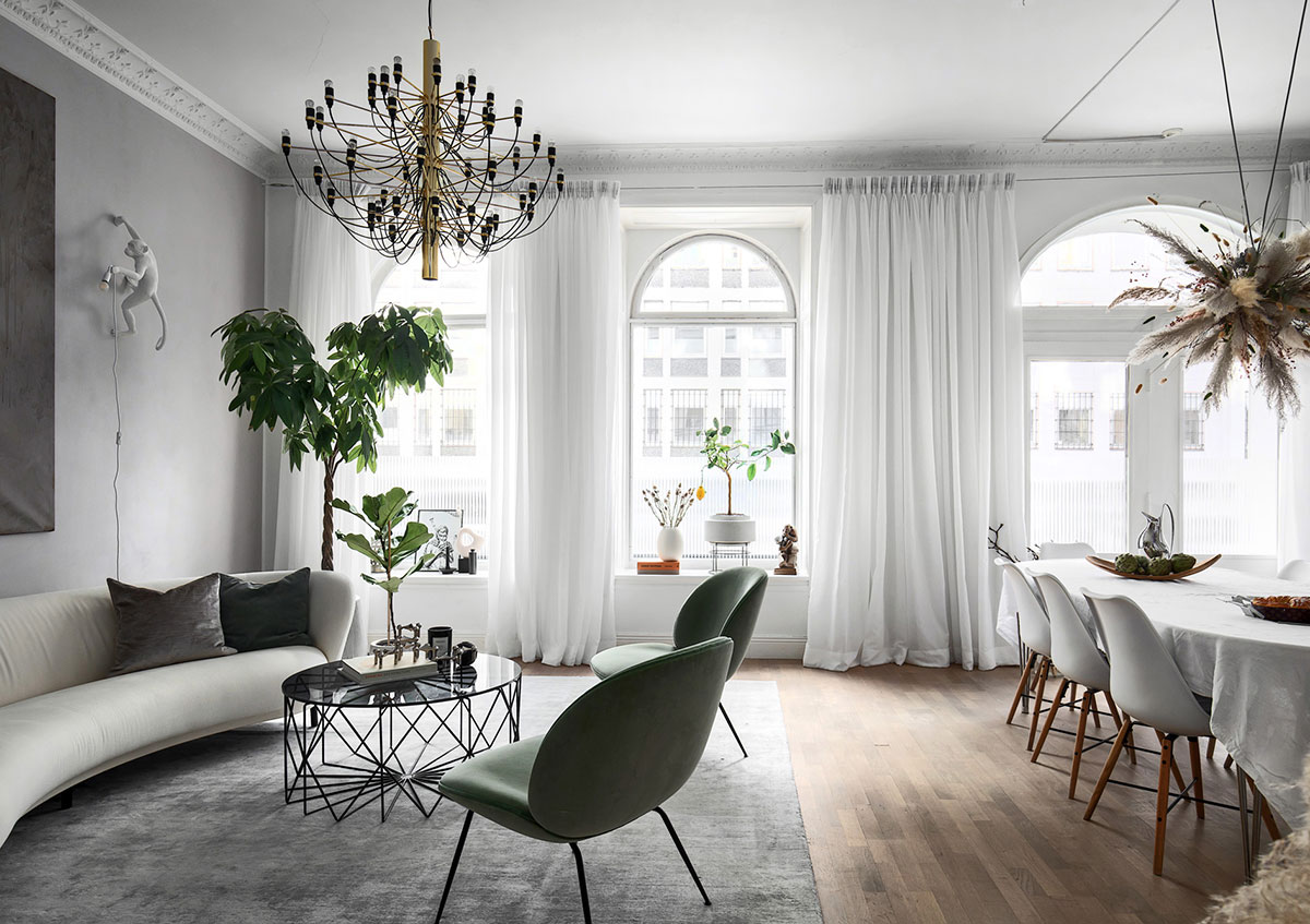 斯堪的纳维亚风格公寓，绿植装点生活-1
