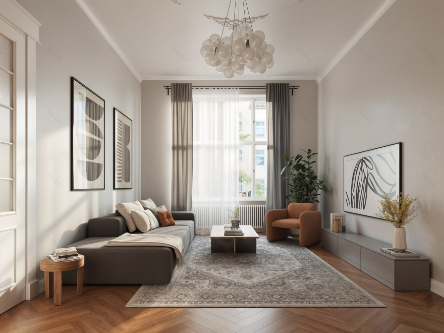 柏林公寓可视化设计(II 版本)丨德国柏林丨Mosolova Valeria-8