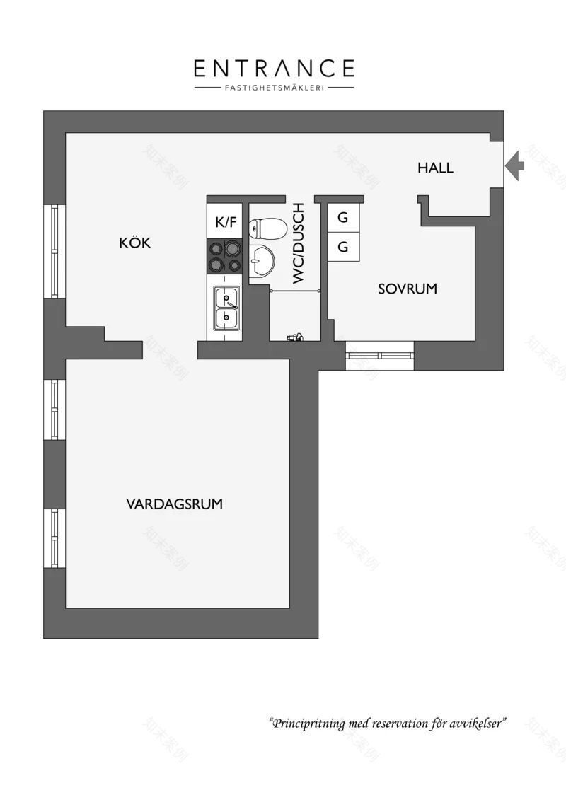 瑞典 39㎡高级公寓,黑白简约大气设计-7