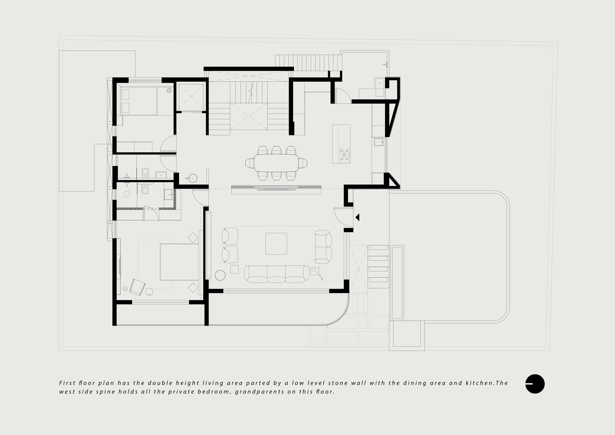雕琢而成的静居之所住宅

注：Sculpted有经过雕琢的意思 ，Sanctuary有庇护所；安静的地方等意思，House就是住宅、房子这里整体结合起来这样翻译较能体现整体含义如果从更宽泛的建筑相关语境也许简单可译为雕琢风静居住宅  ，但具体需根据实际背景来定 丨印度丨D'WELL-15