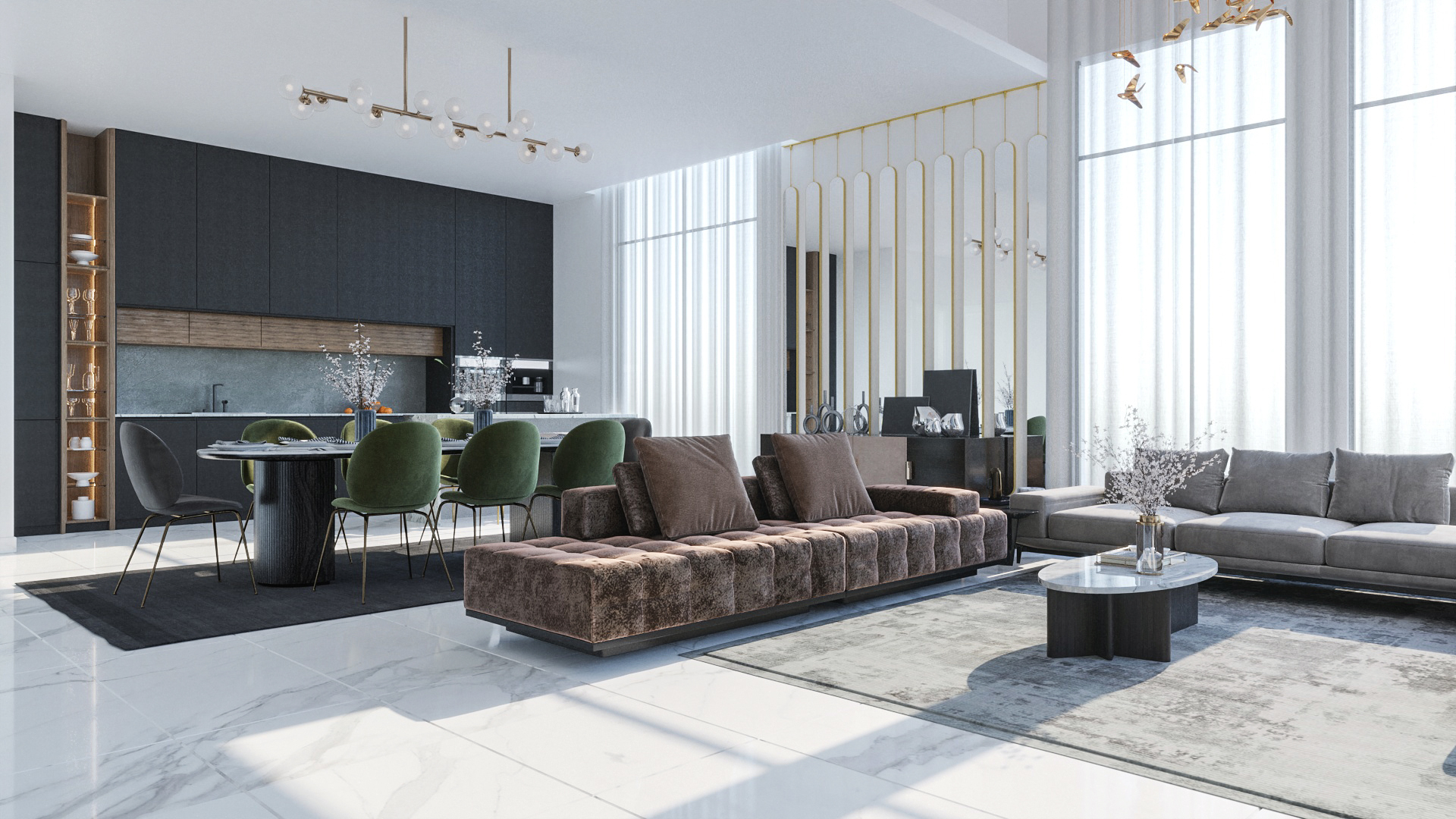 Modern Master Bedroom & Livingroom-4